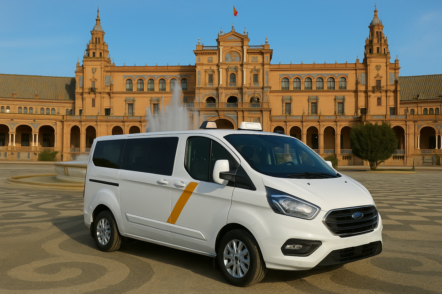 Taxi adaptado con rampa para silla de ruedas de Taxi Regué en Sevilla